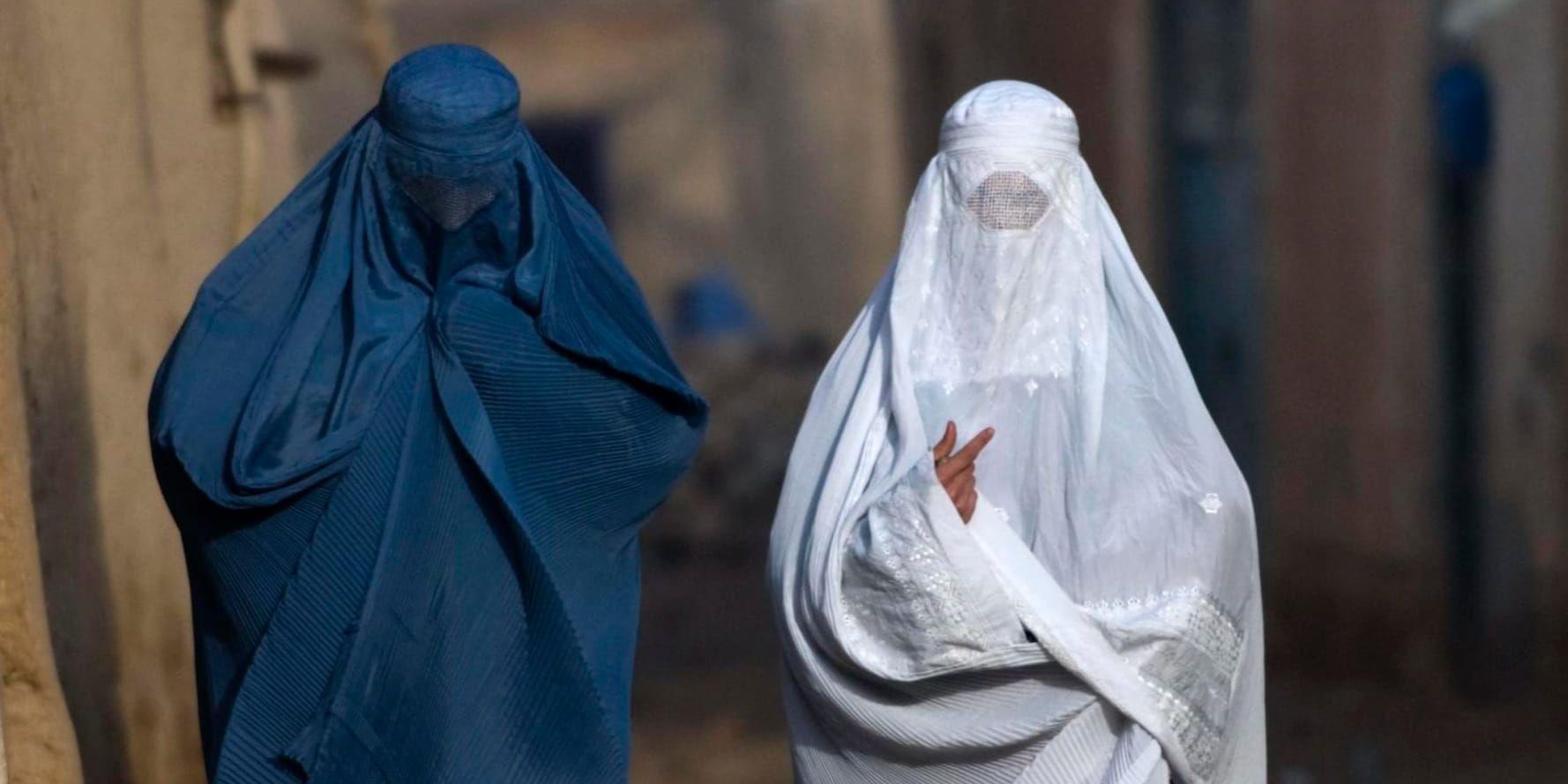Flera danska partier stöttar ett förslag om ett förbud mot att bära burka i Danmark. Bilden är från Afghanistan. Arkivbild.
