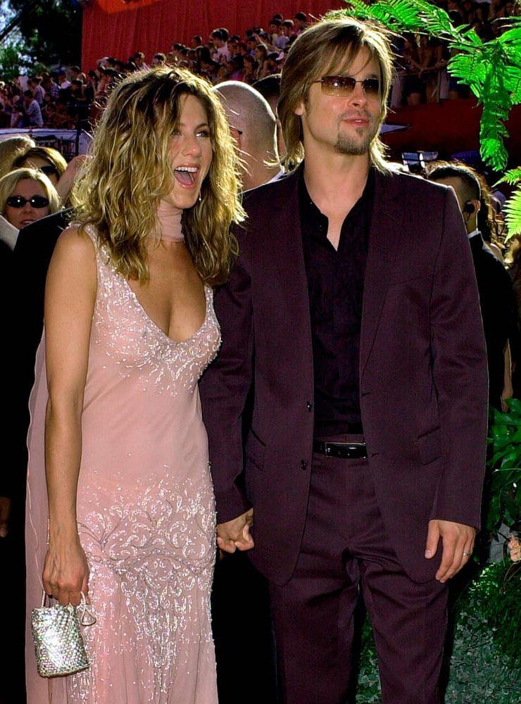 Mellan 2000 och 2005 var Brad Pitt gift med "Vänner"-stjärnan Jennifer Aniston. Foto: TT