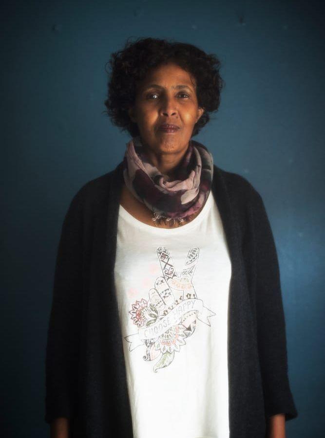 Roda Mire från Somalien. Skriver om förtryckta somaliska kvinnor i Göteborg. Deltar på Clandestinos skrivarkurs "Rätten att berätta". Bild: Oliver Lindkvist
