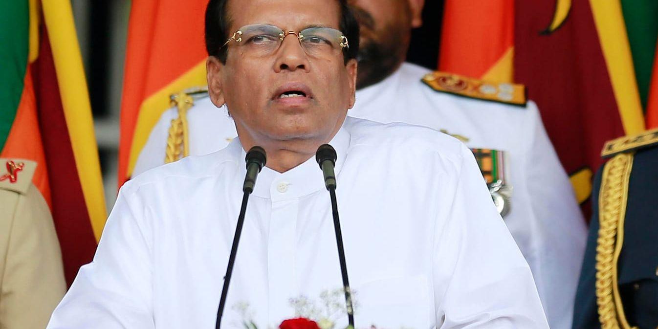 Sri Lankas president Maithripala Sirisena utmanas av talmannen. Arkivbild