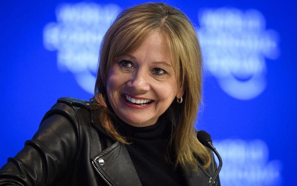 Mary Barra, vd och styrelseordförande i General Motors, är en av kvinnorna på plats i Davos.
