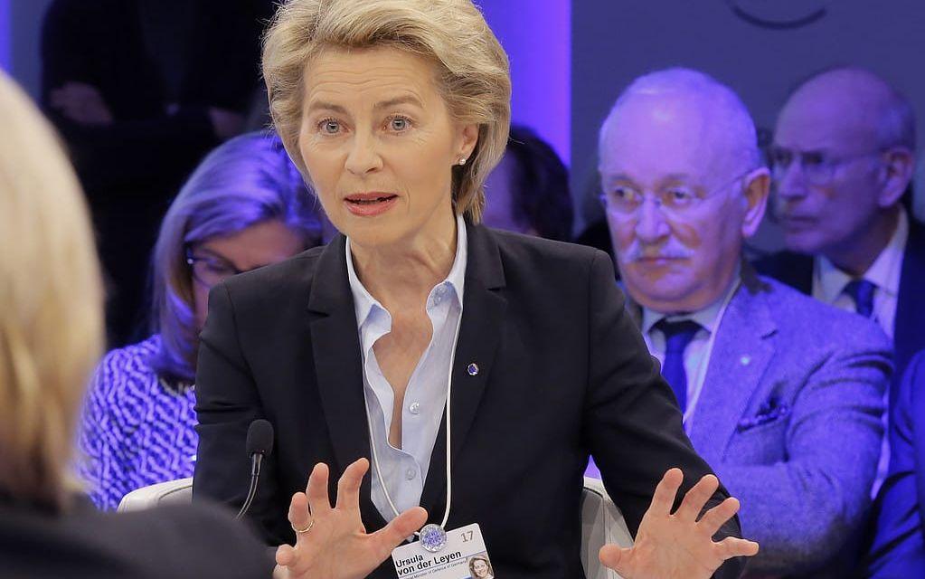 Tyska försvarsministern Ursula von der Leyen i en paneldiskussion på Världsekonomiskt forum i veckan.