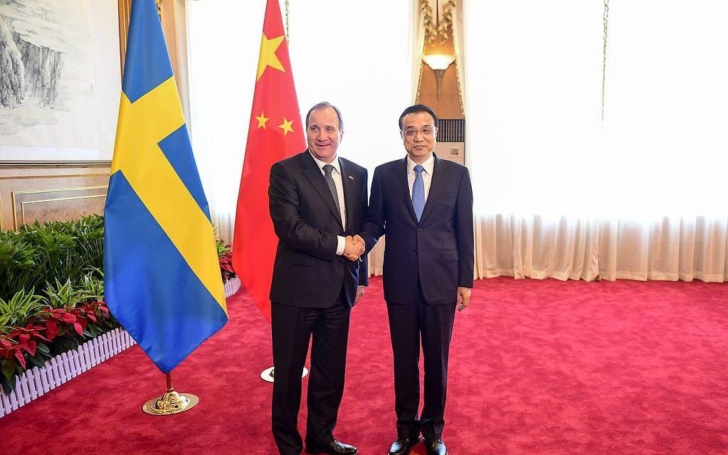 Statsminister Stefan Löfven och Kinas premiärminister Li Keqiang, under det svenska besöket i Kina i slutet av juni.