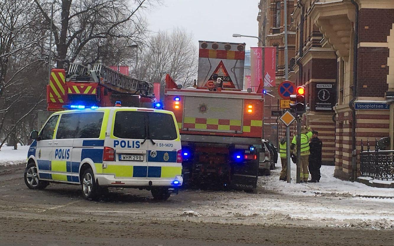 En av olyckorna som inträffat under söndagen var den på Vasaplatsen i centrala Göteborg.