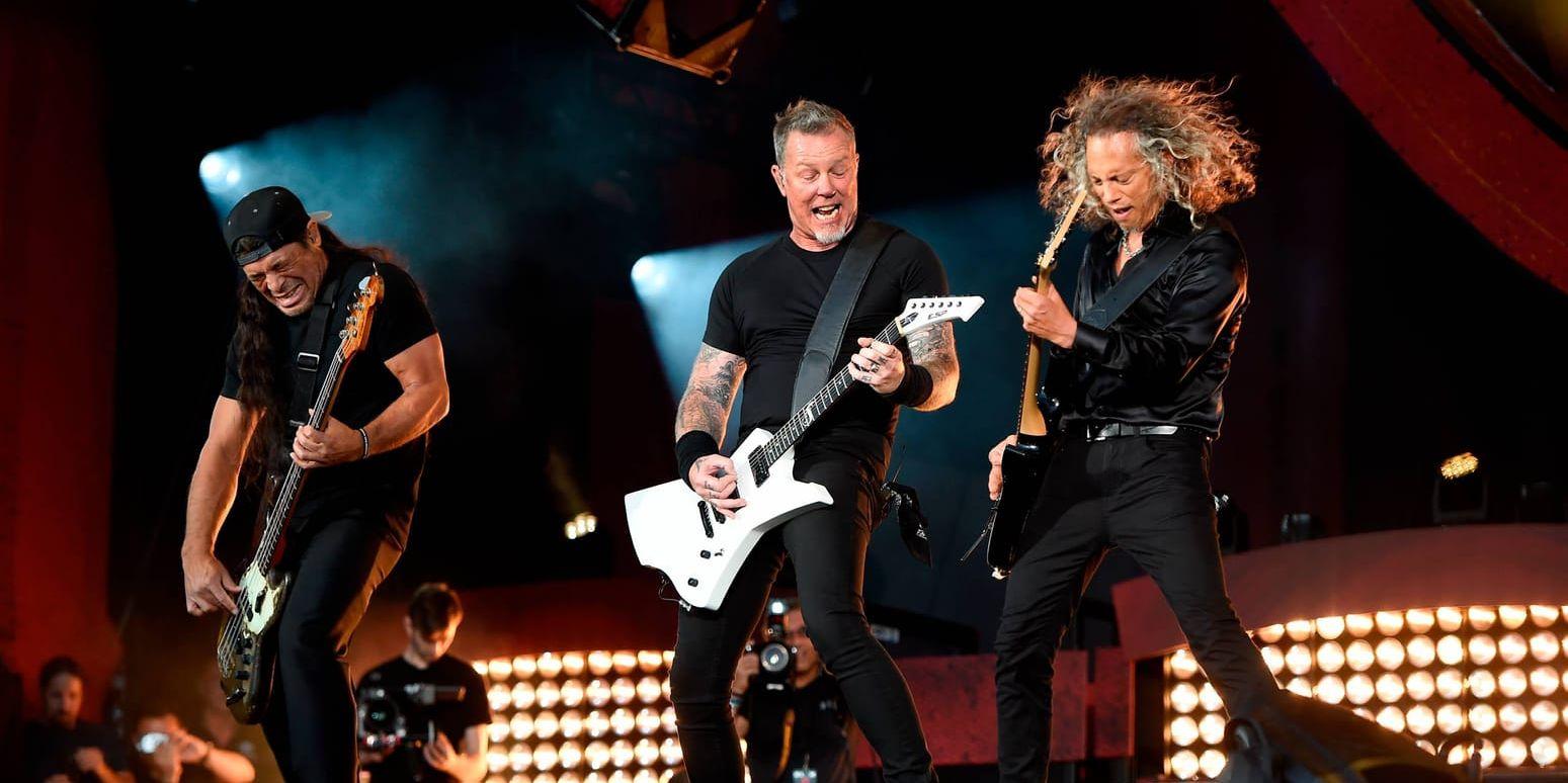 Metallica under en konsert i New York i helgen. I februari kommer bandet till Köpenhamn.
