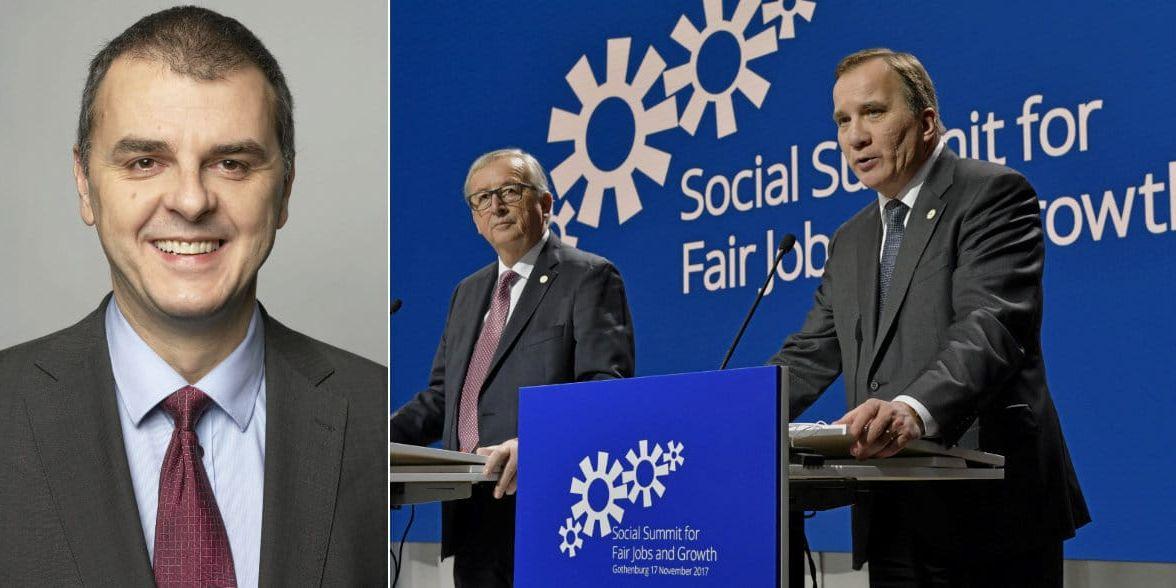 Jasenko Selimovic (L), Europaparlamentariker och Europeiska kommissionens ordförande Jean-Claude Juncker samt Stefan Löfven (S).