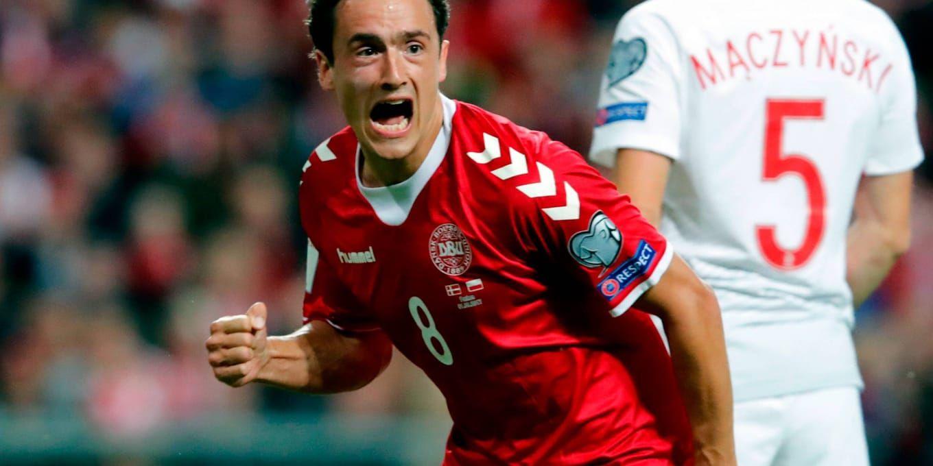 Danmarks Thomas Delaney har fått jubla åt fyra mål på två matcher.