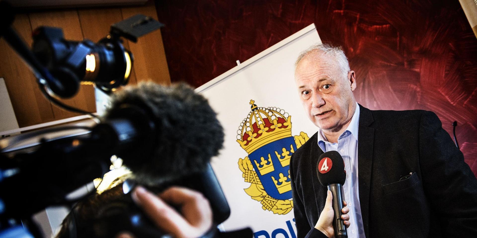 Lars Johansson, chef för polisens enhet för grova brott i Skövde som leder mordutredningen. 