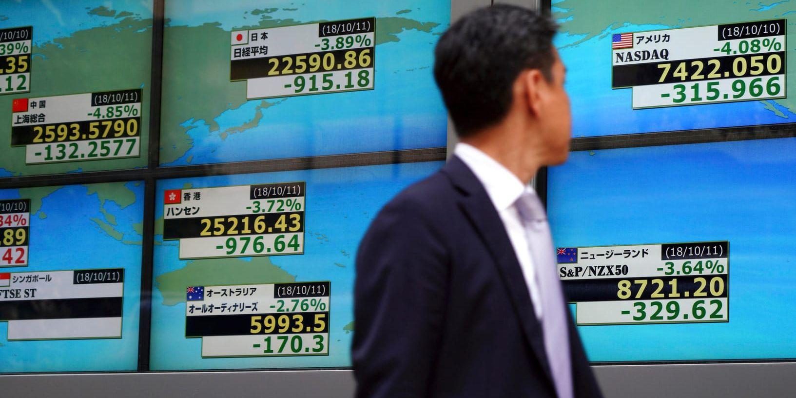Japans börs faller hårt. Arkivbild.