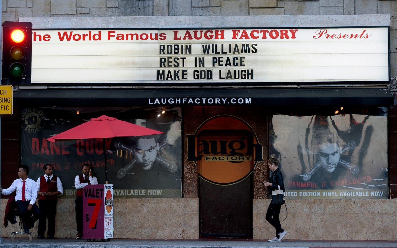 Williams hyllas av den kända komikerklubben Laugh Factory i Los Angeles. Han var en supernova inom komiken och som med sina pop referenser och imitationer trollband publiken under decennier. Bild: Kevork Djansezian/ TT