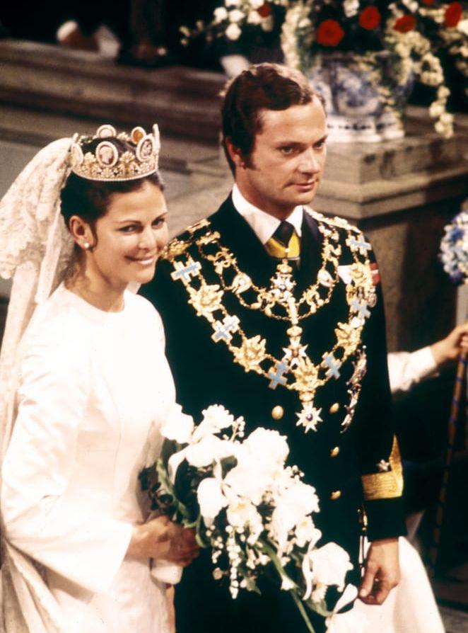 19 juni, 1976: Silvia Sommerlath gifter sig med Carl XVI Gustaf och blir Sveriges drottning.