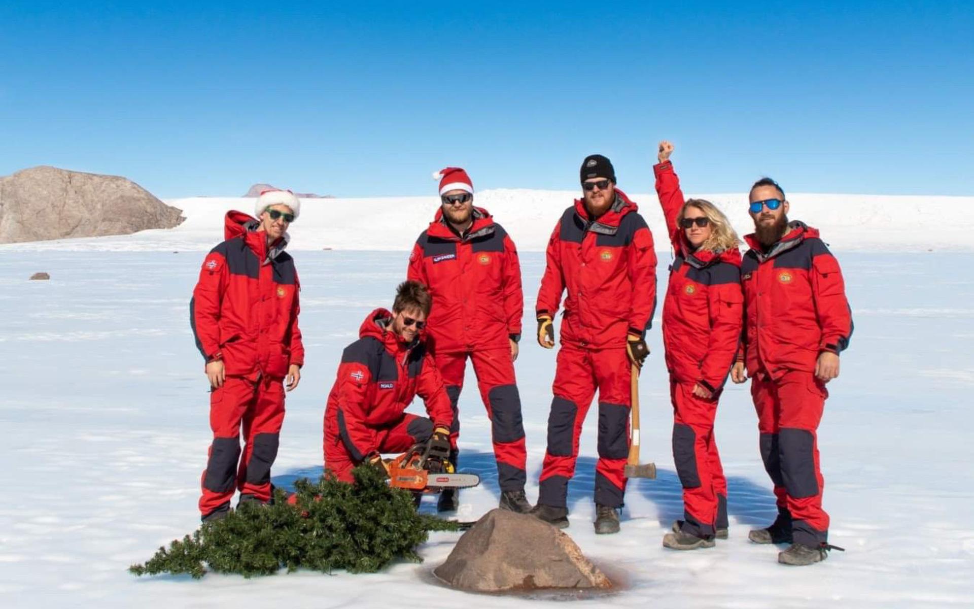En julbild från Antarktisk.