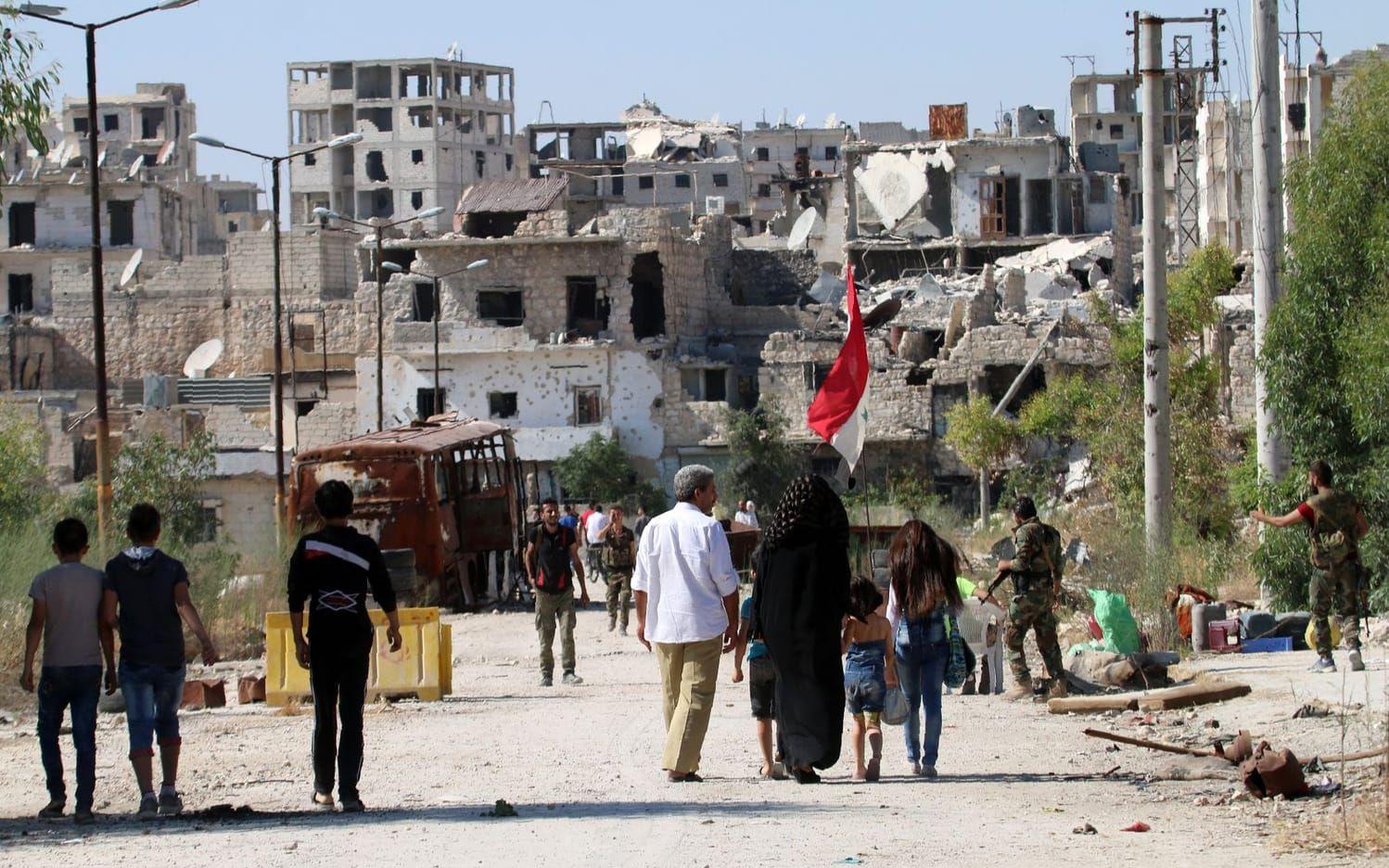 I flera delar av Aleppo är skadorna på både staden och befolkningen omfattande. Bild: TT