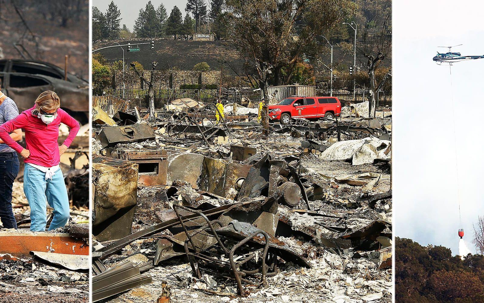 Tusentals evakueras i Kalifornien. Många saknas i de massiva pågående skogsbränderna. FOTO: AP
