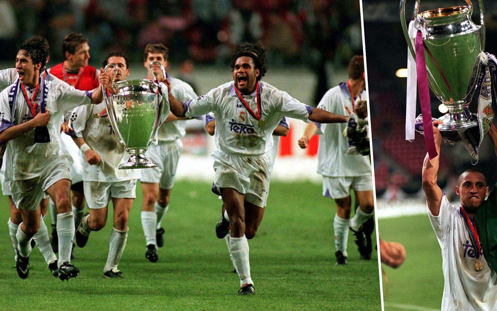 <strong>1998. Real Madrid–Juventus.</strong> Predrag Mijatovic blev stor matchhjälte för det spanska huvudstadslaget, när han gjorde matchens enda mål i den 66:e minuten. Foto: Bildbyrån