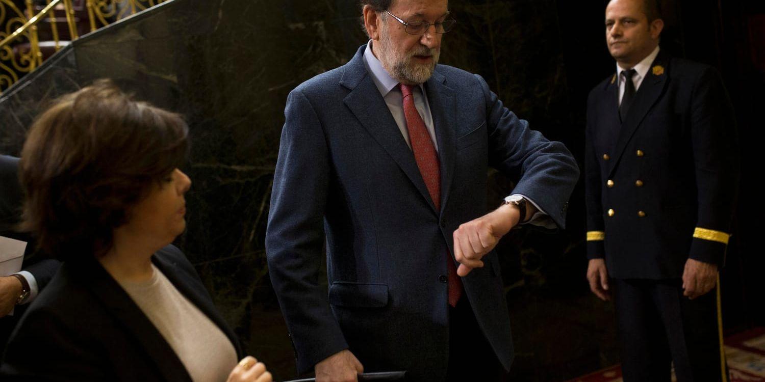Spaniens premiärminister Mariano Rajoy inför en budgetdebatt i parlamentet i Madrid förra veckan.