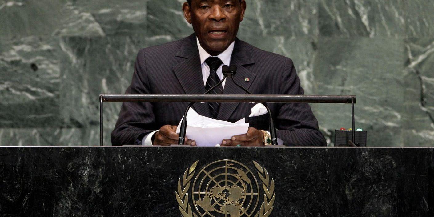 Ekvatorialguineas president Teodoro Obiang Nguema utlyste total amnesti förra veckan. Men enligt oppositionen förblir politiska fångar i fängelse. Arkivbild från FN i New York.