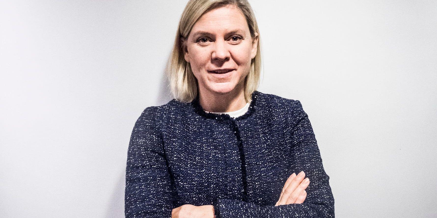 Högre EU-avgift och ökad nettoutlåningen av Riksgälden åt upp januariöverskottet för finansminister Magdalena Andersson (S). Arkivbild.