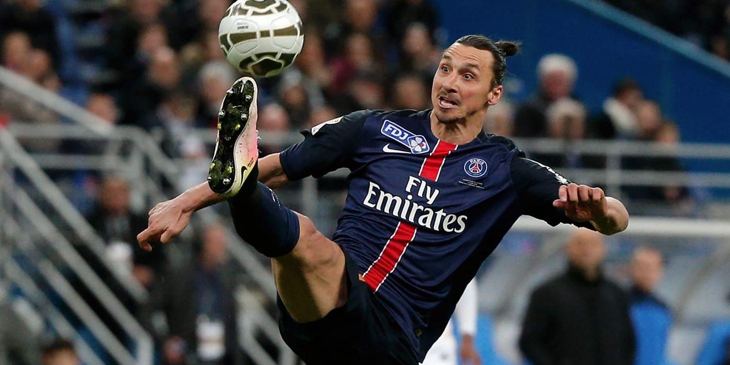 Zlatan Ibrahimovic fortsätter att vräka in mål för sitt PSG, Nummer 33 och 34 för säsongen kom mot Rennes. Arkivbild.