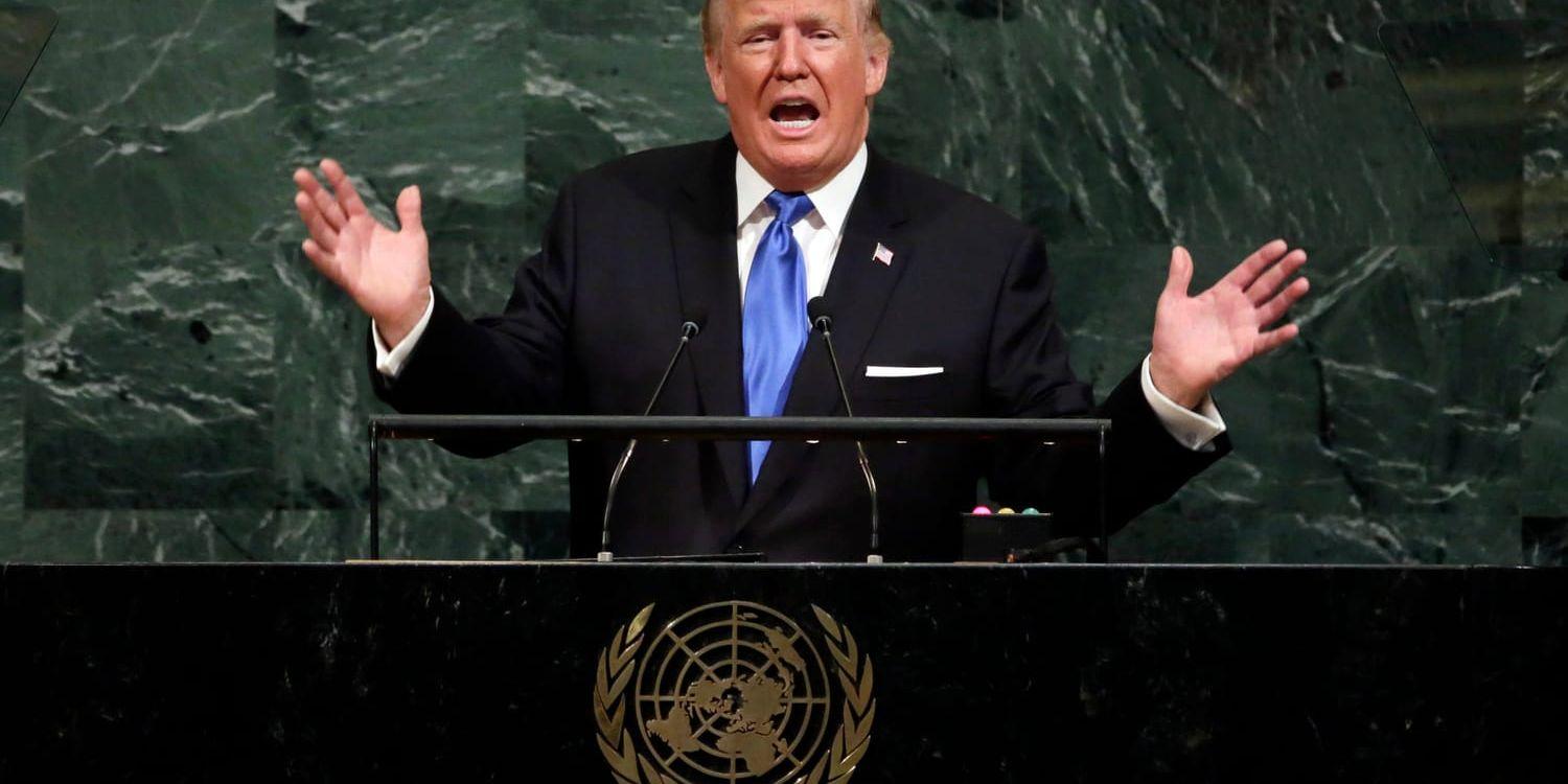 USA:s president Donald Trump håller sitt första tal inför FN:s generalförsamling.