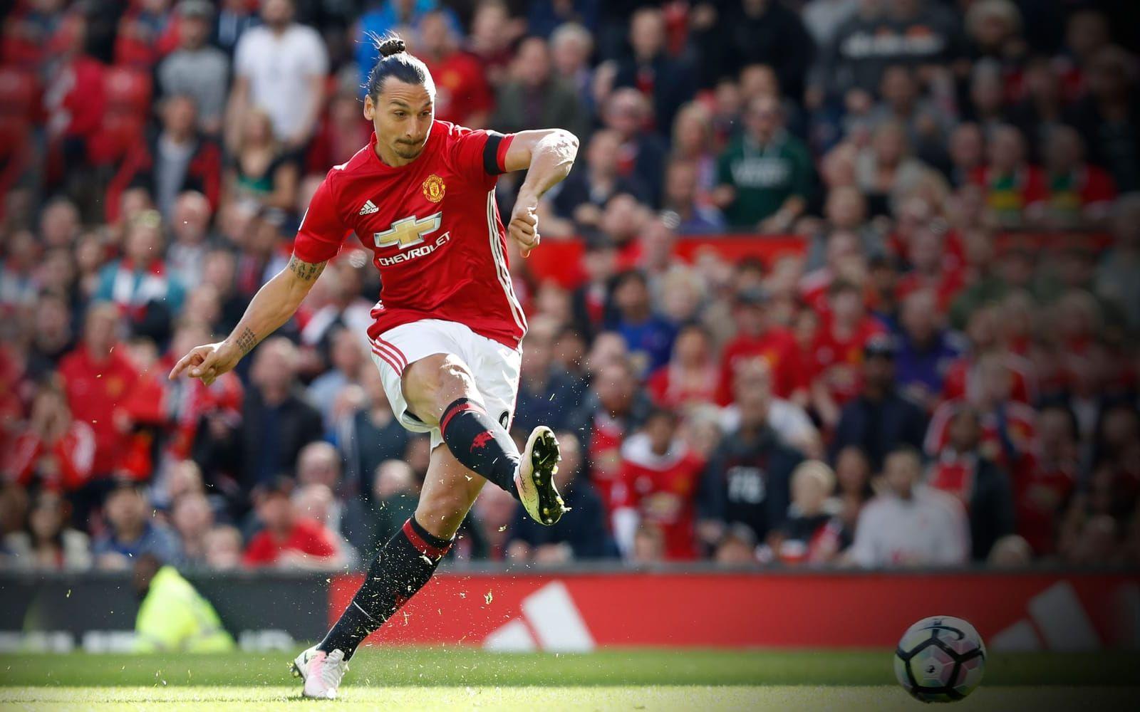 7. Zlatan Ibrahimović, Manchester United. Har inlett säsongen med sex mål på elva matcher. 35-åringen betyder mycket för de unga spelarna i United. En vinnarskalle. Foto: Bildbyrån