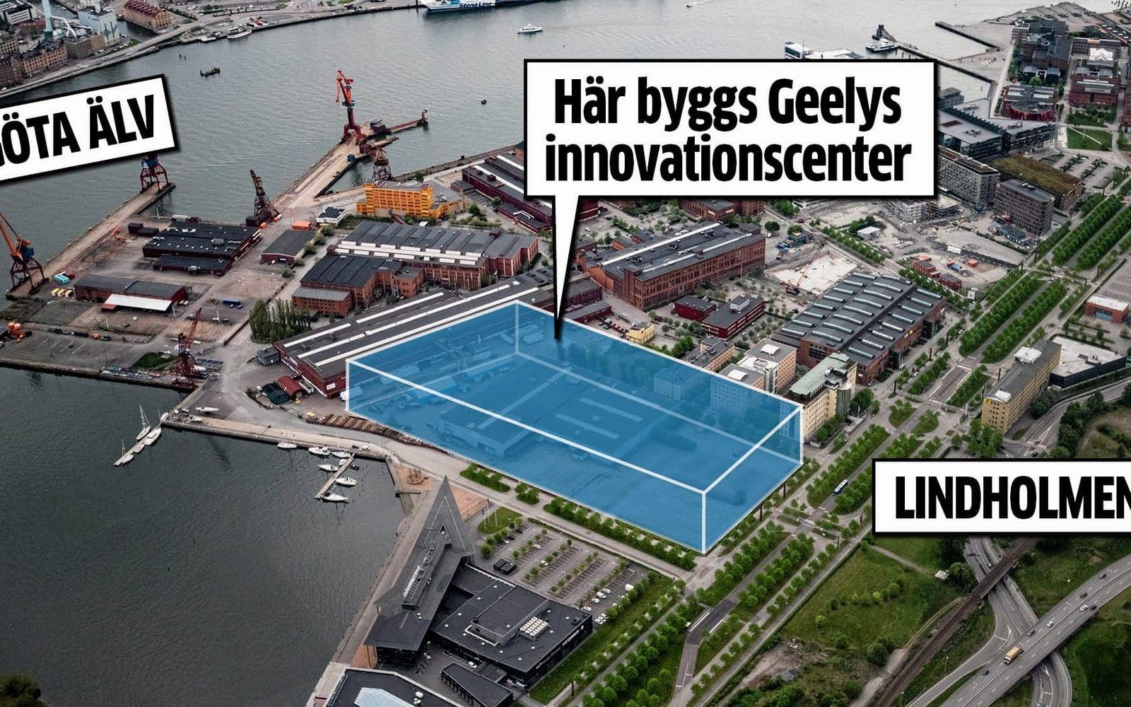 Så stort är det tänkt att Geelys utvecklingcentrum ska vara på Lindholmen på Hisingen.