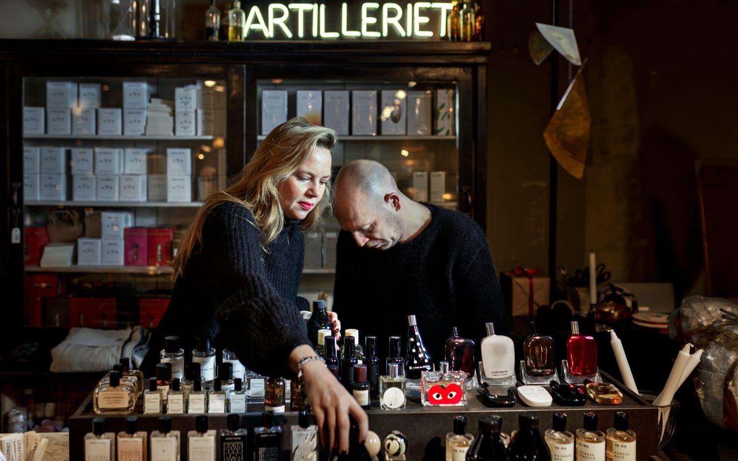 Sofie Hellsing och Christian Duivenvoorden, grundare och ägare av inredningsbutiken Artilleriet.