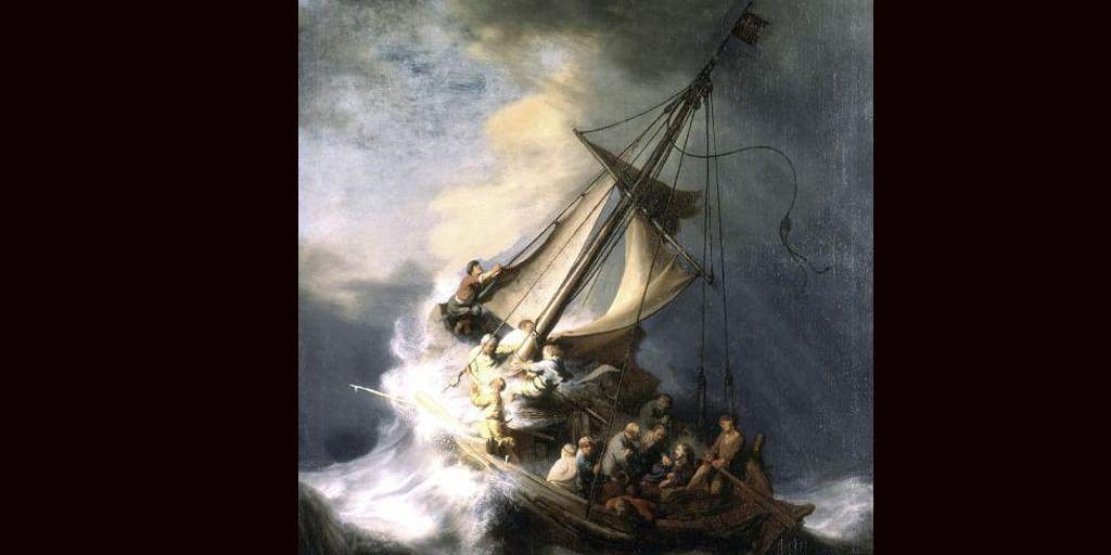 Rembrandt-målning föreställande Jesus och apostlarna i storm på sjön Gennesaret en av de stulna tavlorna.