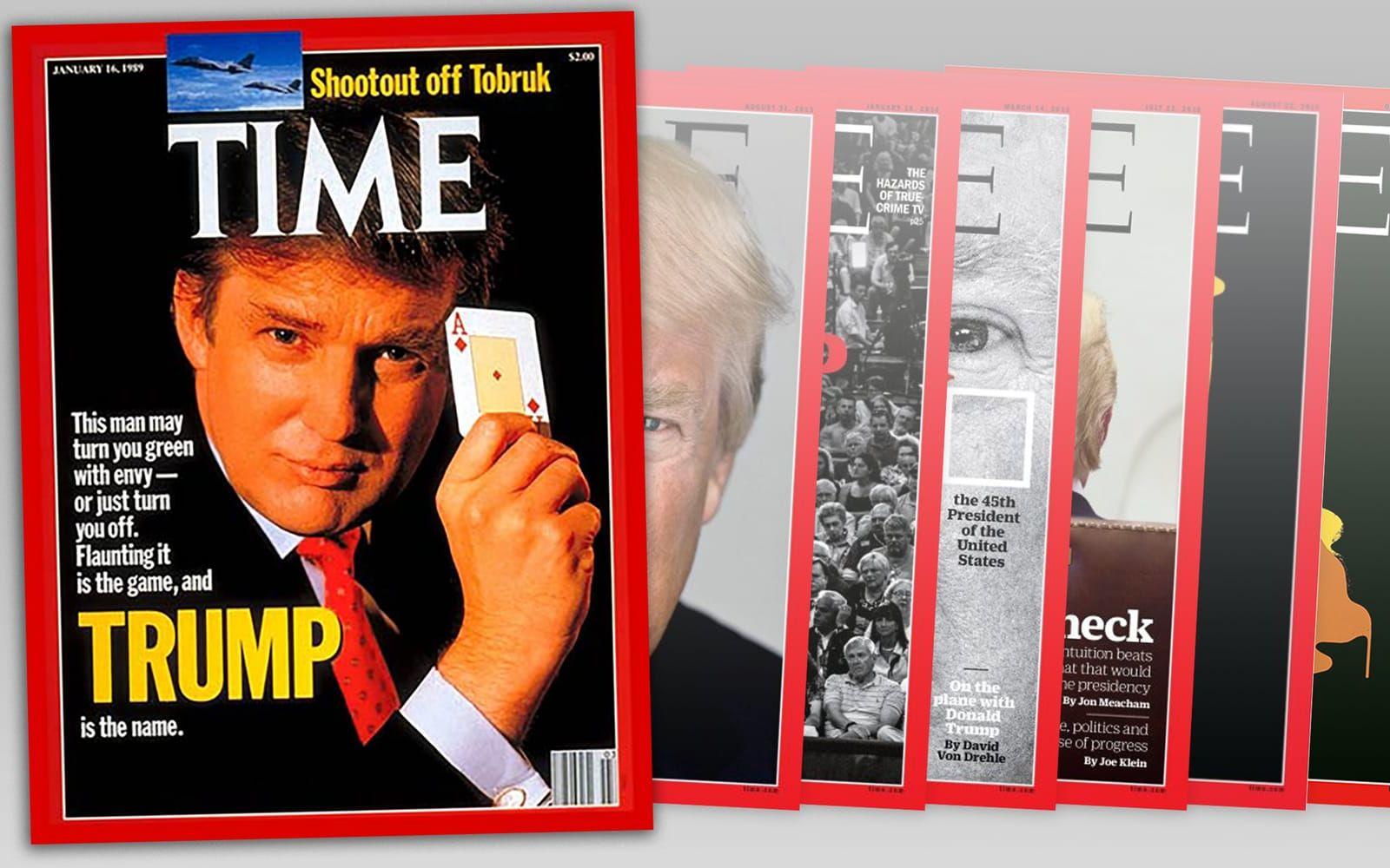 <strong>Januari, 1989: </strong>Donald Trump pryder omslaget till tidningen Time Magazine, något som han till dags dato gjort inte mindre än sju gånger.