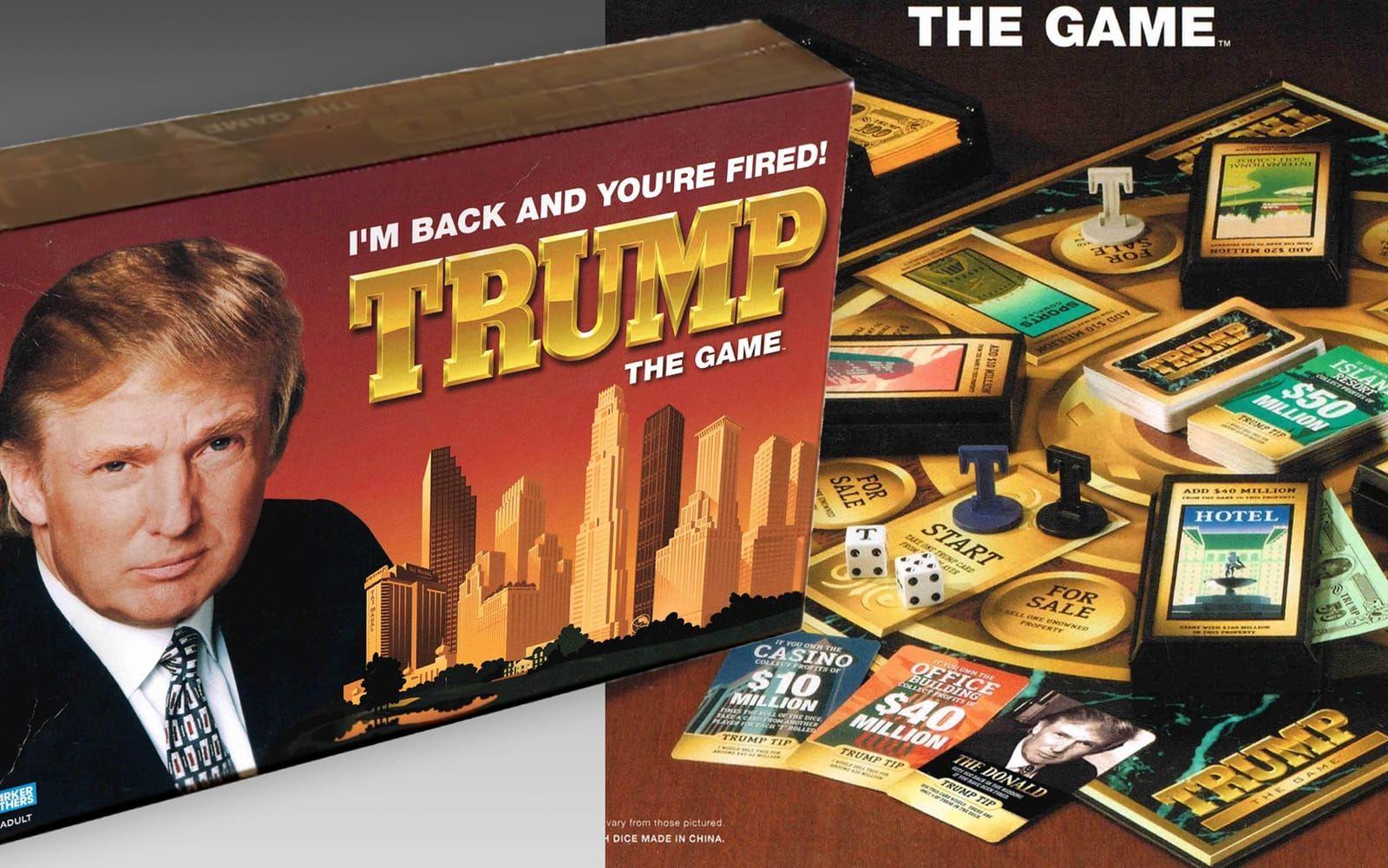 <strong>1989: </strong>Brädspelet Trump The Game lanseras med hans numera klassiska replik ”You’re fired”.  ”Spelet är likt Monopol men betydligt kortare”, skriver en recensent på Amazon.com.