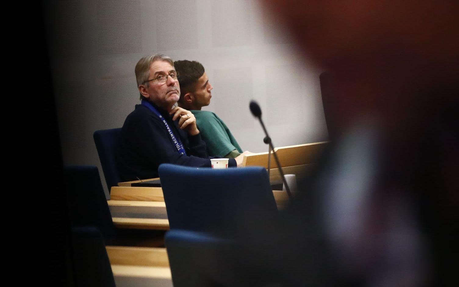 Häktningsförhandling mot en av de två misstänkta för attacken mot synagogan i Göteborg. Bild: Thomas Johansson/TT
