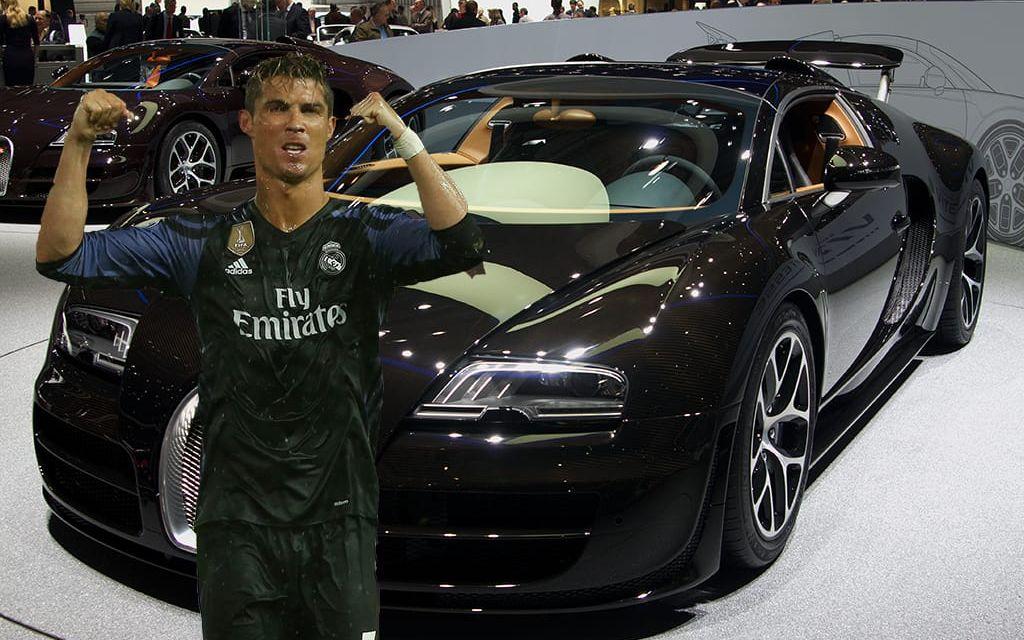 Cristiano Ronaldo har fotbollsvärldens snabbaste bil. En Bugatti Veyron Sport Vitesse. Samtliga bilder: Bildbyrån, TT & Wikimedia Commons.