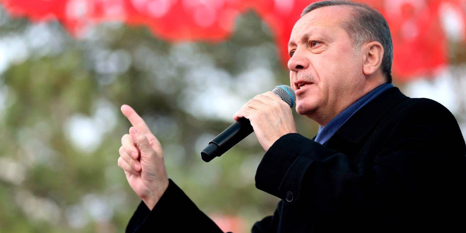 President Recep Tayyip Erdogan uppmanar i ett tal turkar bosatta i Europa att skaffa minst fem barn.