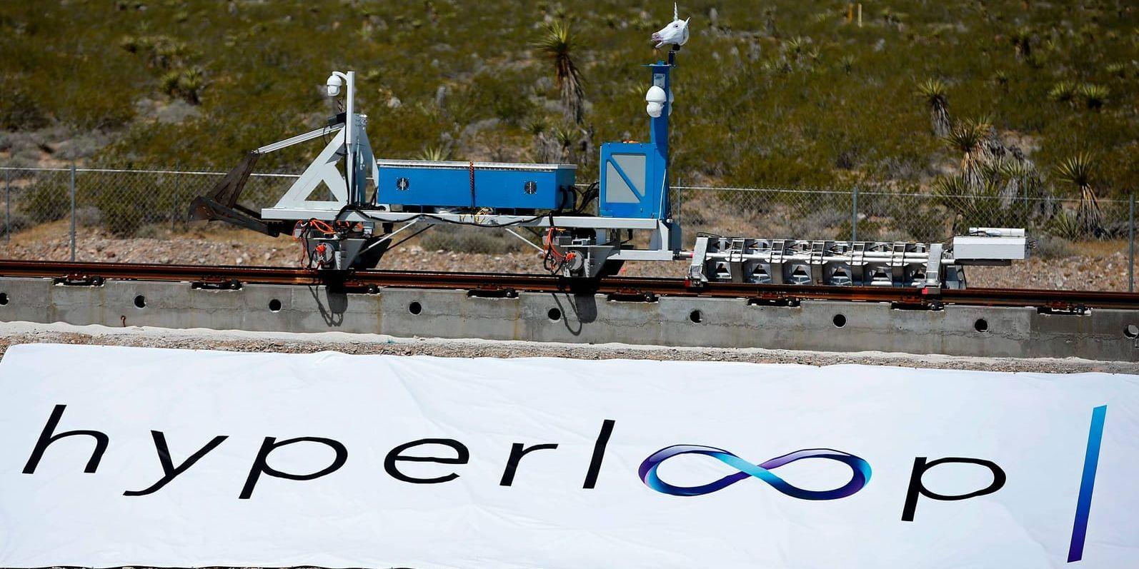 Hyperloop Ones första testbana introducerades vid en demonstration 2016. Arkivbild.