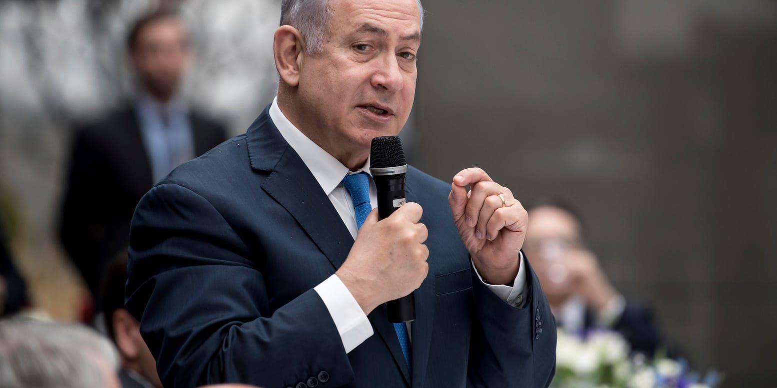 Israels premiärminister Benjamin Netanyahu talar på säkerhetskonferensen i München, Tyskland.