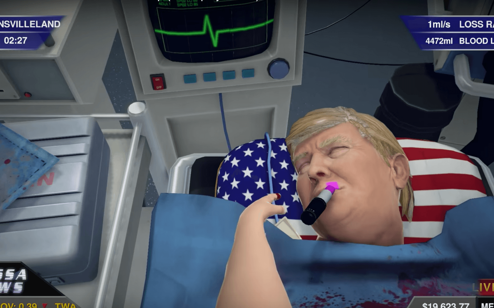 <strong>Surgeon simulator (2013)</strong> Vi vågar inte uttala oss om hur verklighetstroget det är men det känns onekligen nervöst att hålla en med en nedsövd människa på operationsbordet. Men låt oss vara ärliga: Ingen patient kommer någonsin överleva en operation. Den som vill kan gå vidare med att operera en rymdvarelse eller varför inte Donald Trump?