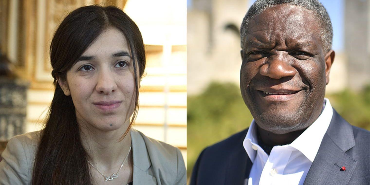 Nobels fredspris går till den kongolesiske läkaren Denis Mukwege och yazidiska Nadia Murad.