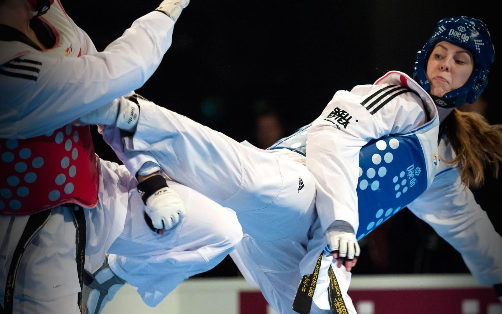 7. Elin Johansson, taekwondo. Förväntningarna är stora på 26-åringen som vanns brosn vid Europeiska spelen i Baku förra året. Men marginalerna i taekwondo är små, och på EM i våras åkte hon ut i första omgången. Foto: Bildbyrån