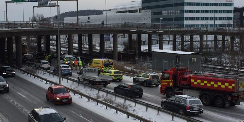 En av olyckorna på lördagen inträffade i Mölndalsområdet.