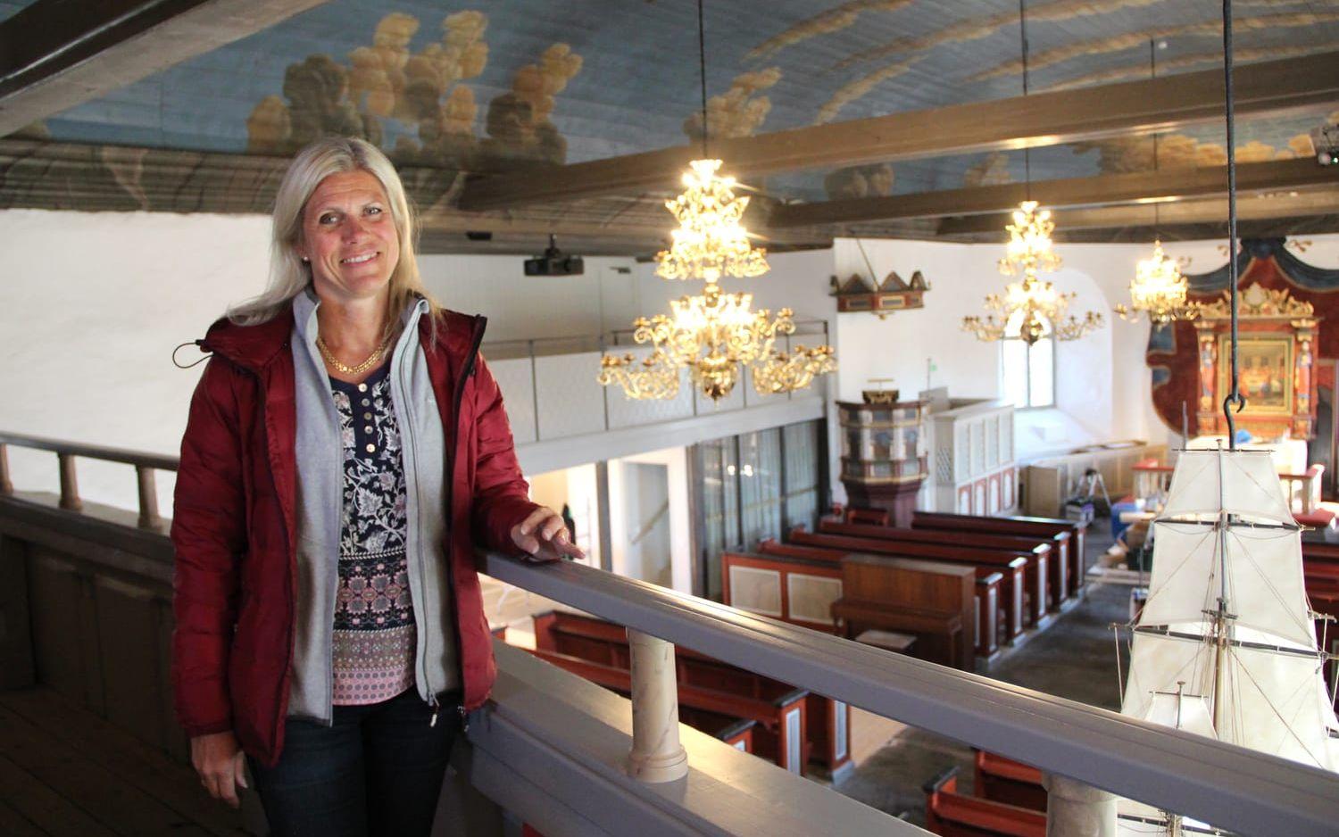 Yvonne Haag hoppas att investeringarna i Solberga kyrka ska bidra till att locka både nya och gamla besökare. Bild: Lisa Henricson