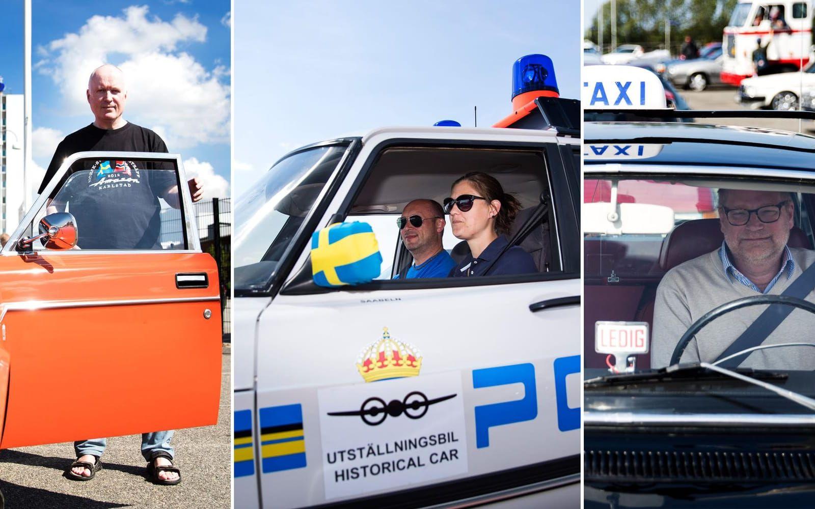 Eva-Marie Johansson och Niklas Lindén drog blickarna till sig i sin polisbil. Foto: Anders Ylander.