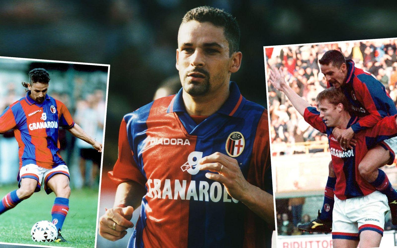 Baggio skrev på för Bologna, gjorde 22 mål och sex assist, och ledde nedflyttningskandidaten till en fin åttondeplats i Serie A. Sommaren 1998 spelade han VM för Italien, innan han skrev på för Inter. Wow vilken vändning på en karriär på nedåtgående. Foto: Bildbyrån/TT