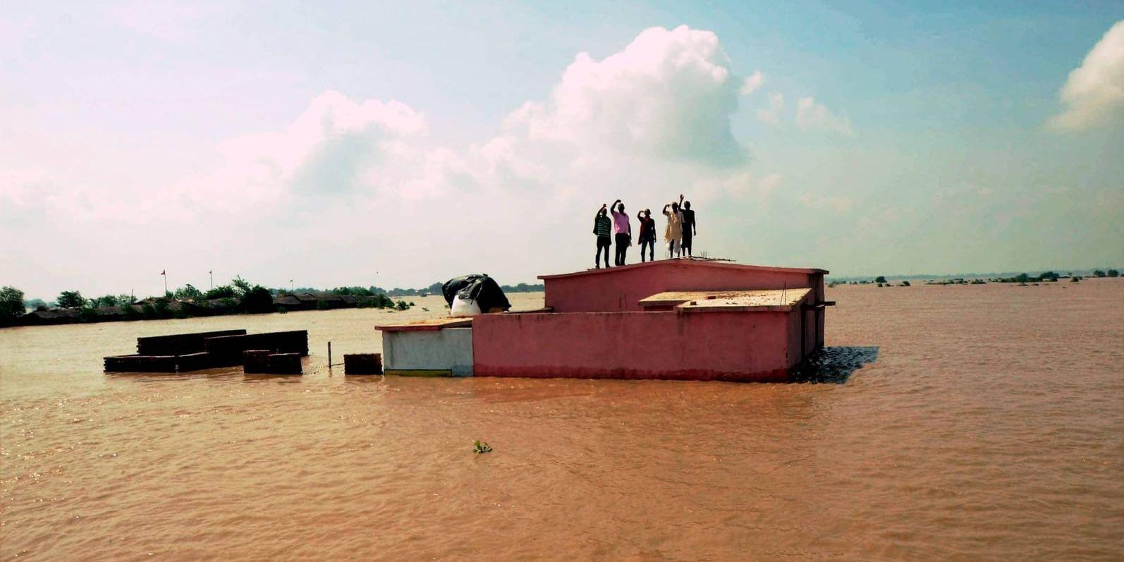 Delar av Bihar drabbades hårt av översvämningar i augusti 2016. Personerna på bilden har ingen koppling till texten. Arkivbild.