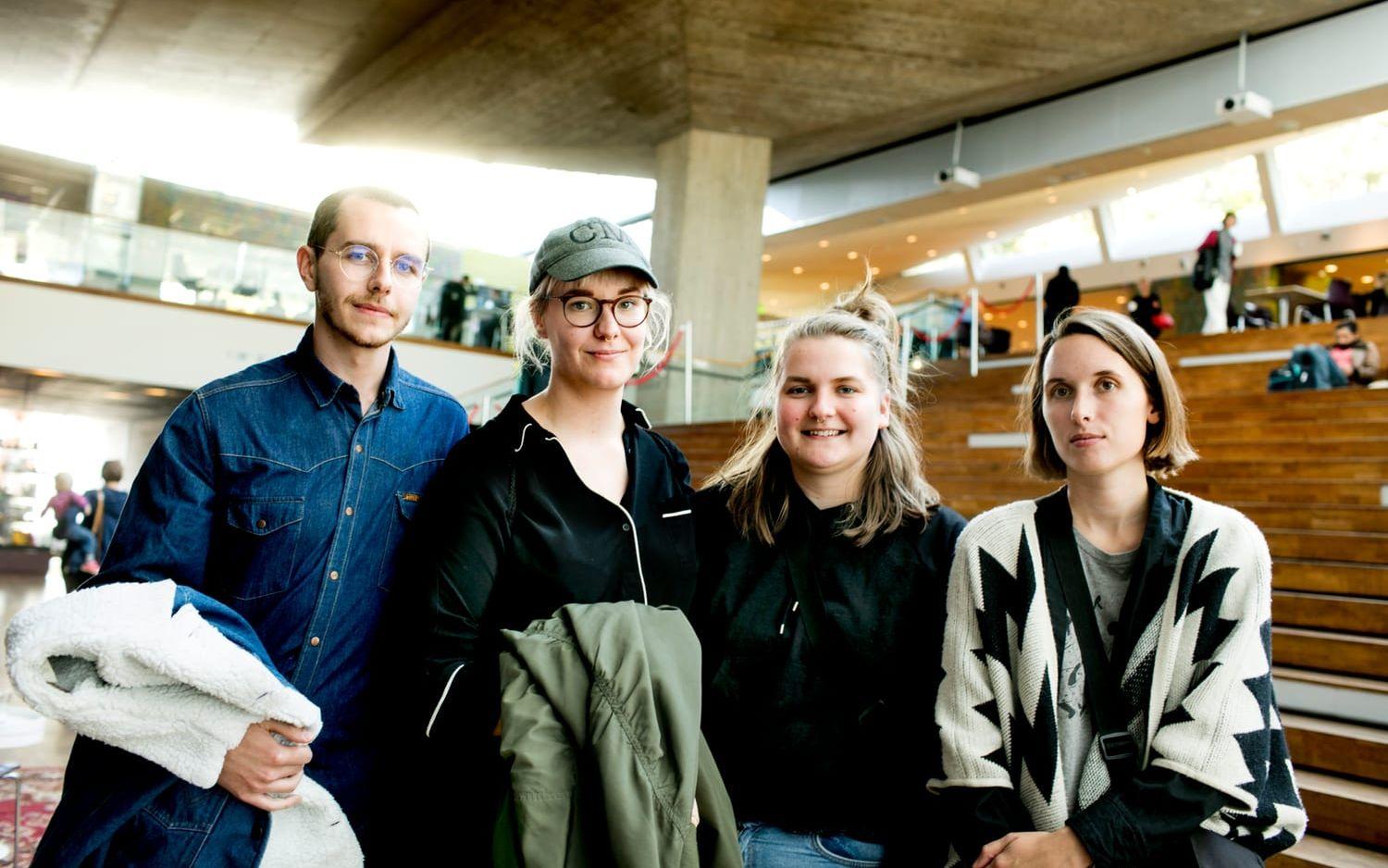 Max Fritzén, My Grundström, Linda Magnusson och Emilia Palmén. Foto: Per Wahlberg.