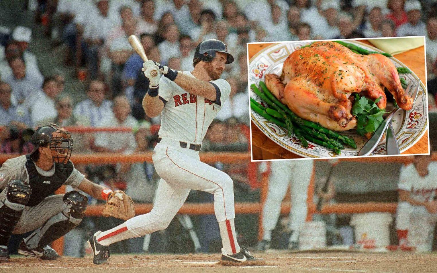 Kyckling kyckling kyckling... MLB-stjärnan Wade Boggs åt kyckling före varje match. Det sägs att hans fru hade 40 olika recept för variera kosten lite för den vidskeplige maken. Foto: TT