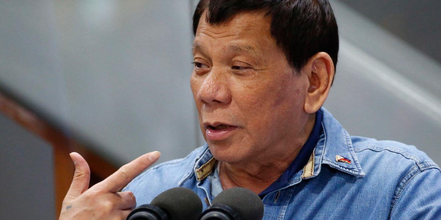 Filippinske presidenten Rodrigo Dutertes förbud för nyhetssajten Rappler att bevaka hans officiella framträdanden får kritik. Arkivbild.