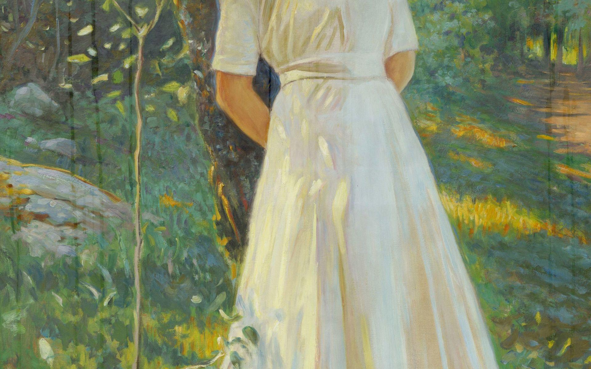 I sol, porträtt av Dagmar Assarsson, 1916. Assarsson var fästmö till Jenny Nyströms son Carl.