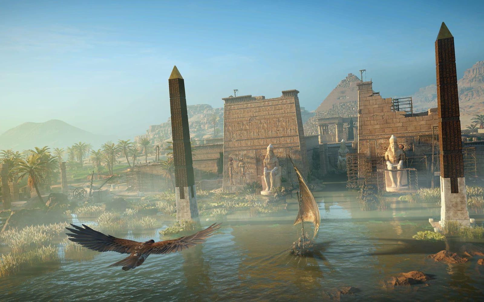 Spelserien om lönnmördare som hoppar på tak är tillbaka i oktober med "Assassin's Creed Origins". Denna gång tas vi tillbaka flera tusen år tillbaka i tiden till gamla Egypten. Bild: Ubisoft
