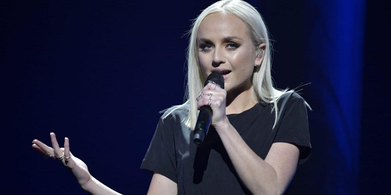 Anna Bergendahl framför sitt bidrag Ashes To Ashes under de första repetitionerna inför den första deltävlingen av Melodifestivalen 2019 i Scandinavium i Göteborg.