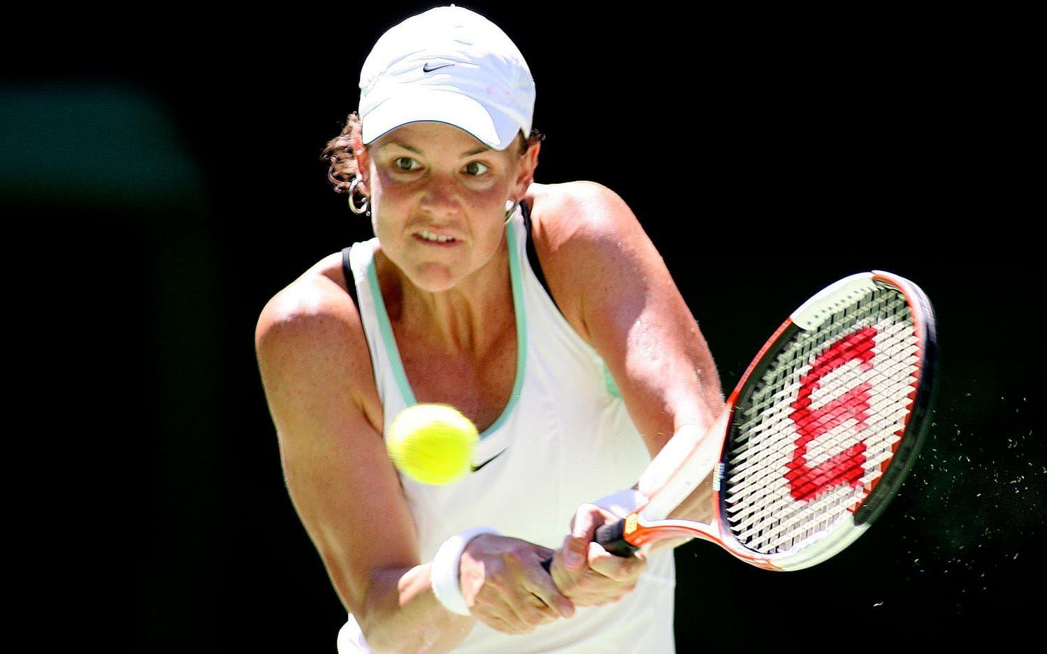 Amerikanska tennisspelaren Lindsay Davenport valde först att avsluta sin karriär i samband med sin graviditet 2006, men gjorde sedan comeback hösten 2007. Bildbyrån.
